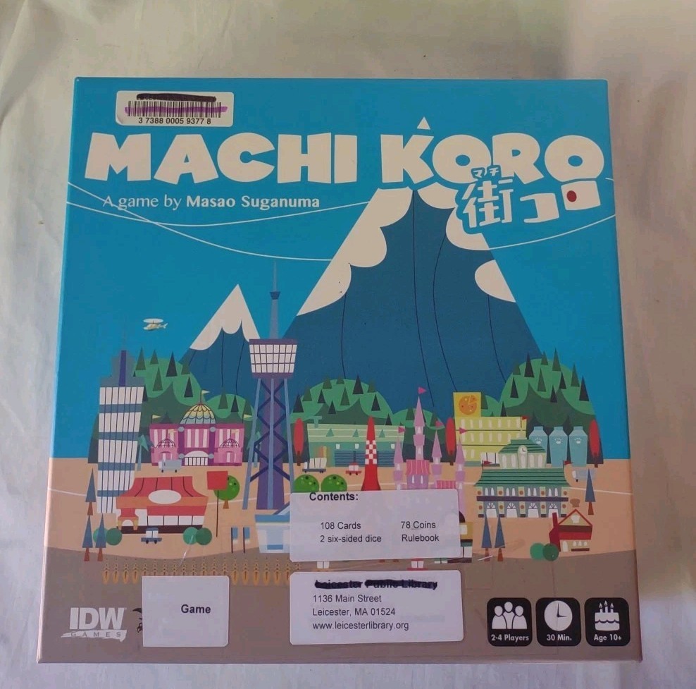 Machi Koro Board Game Masao Suganuma Japanese 2017 Used Missing 1 Coin IDW