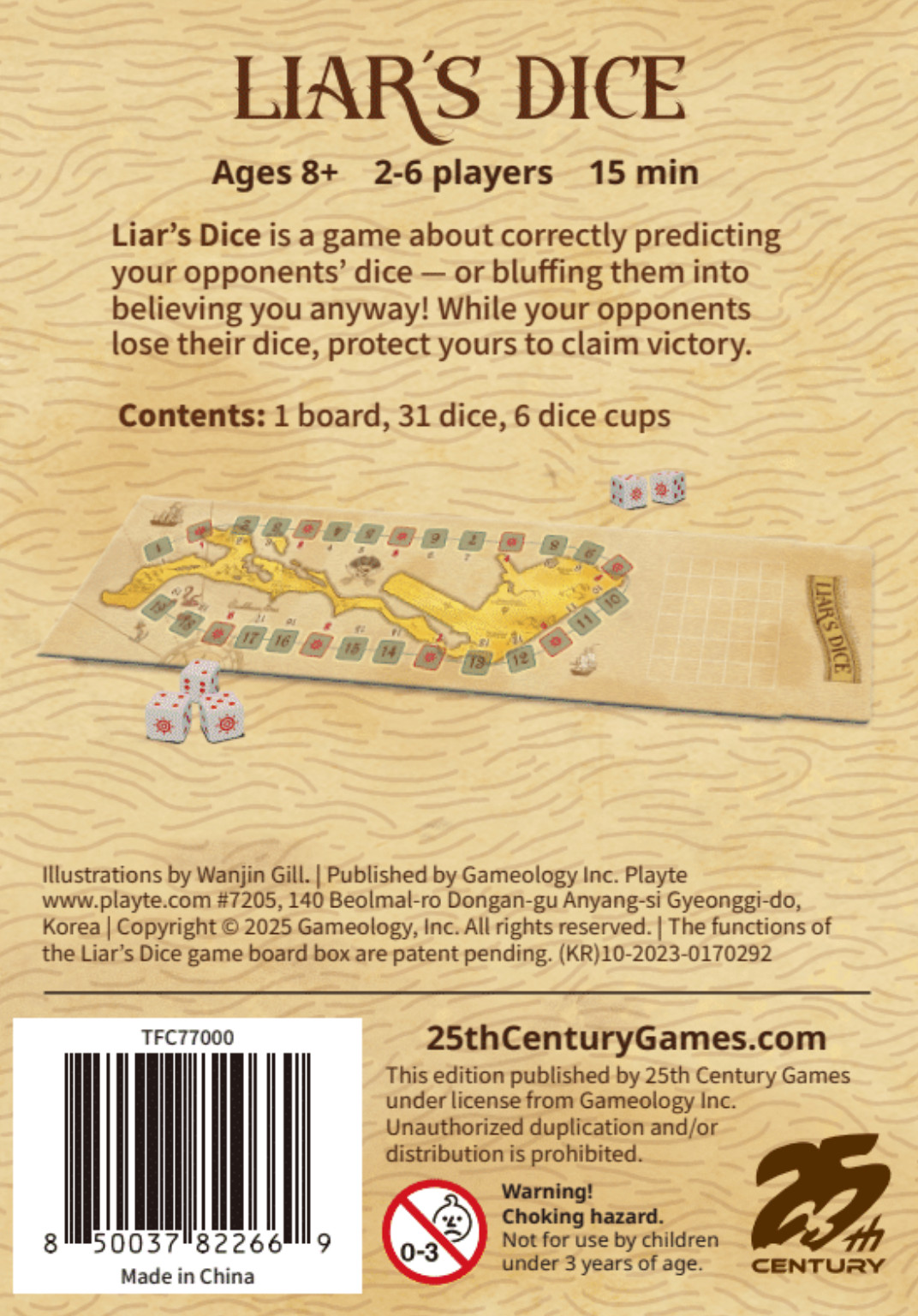 Liar’s Dice, Famous Fast Paced Bluffing Dice Game for 2-6 Players