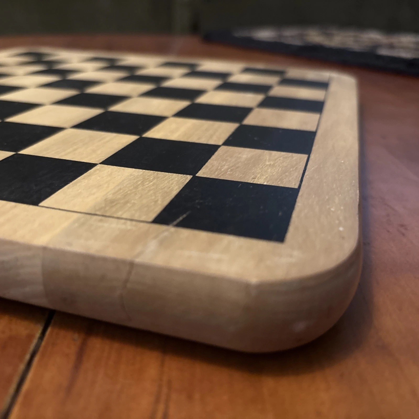 Vintage Wooden Painted Reversible Chess/Checkers/Pachesi Board Game 11″