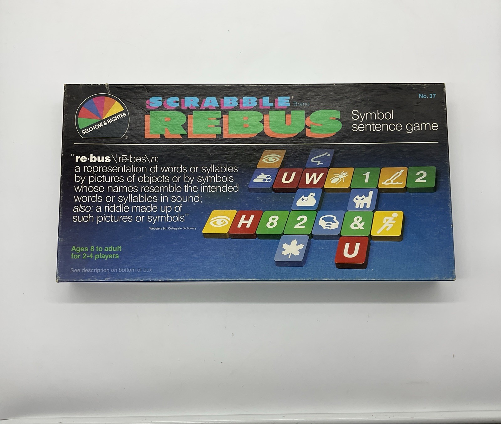 Scrabble REBUS Selchow & Righter Vintage 1986 Tile Board Game Complete in Box