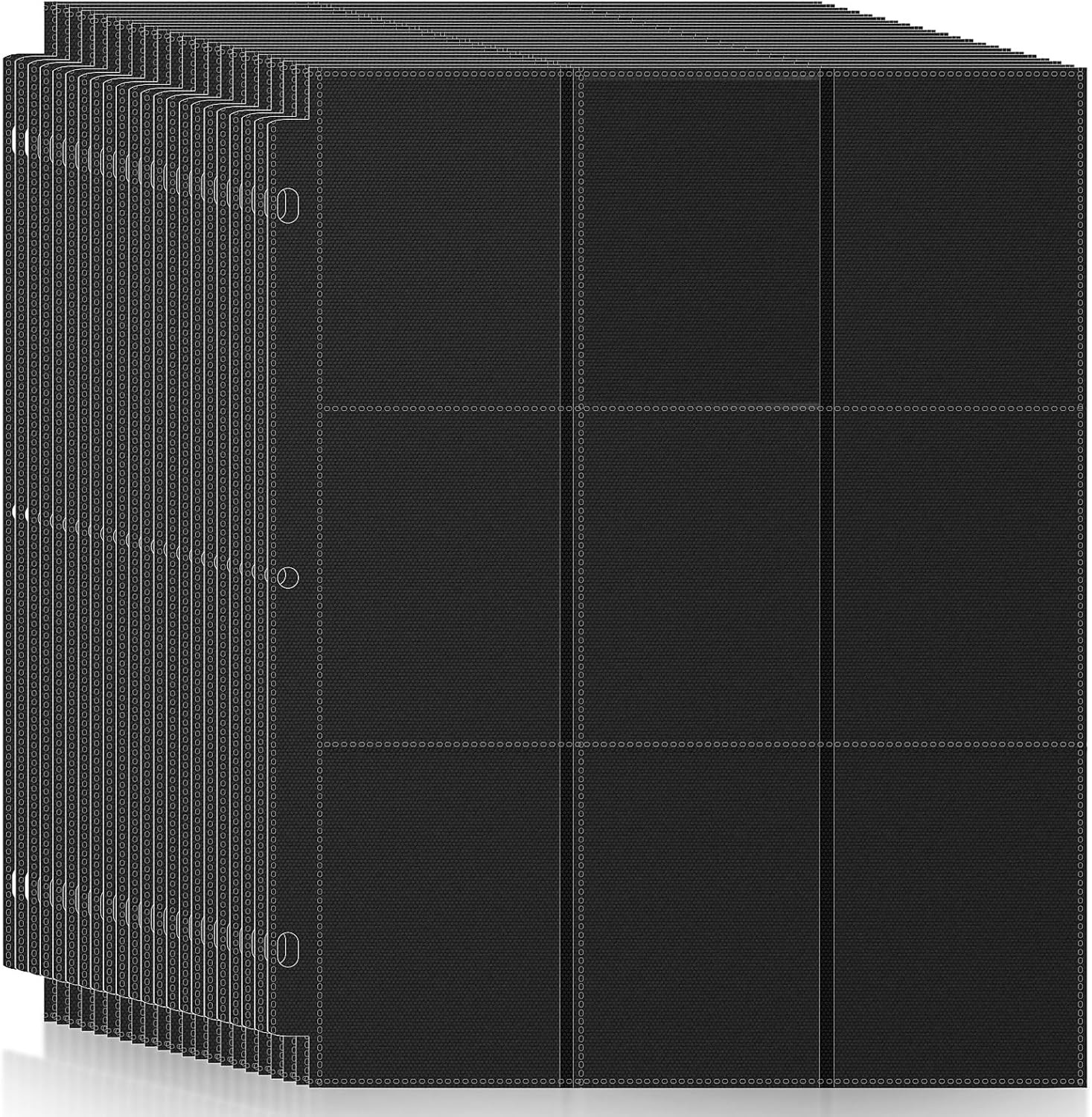 100 Pack 9 Pocket Page Protector, Trading Card Sleeves Pages 100, Black
