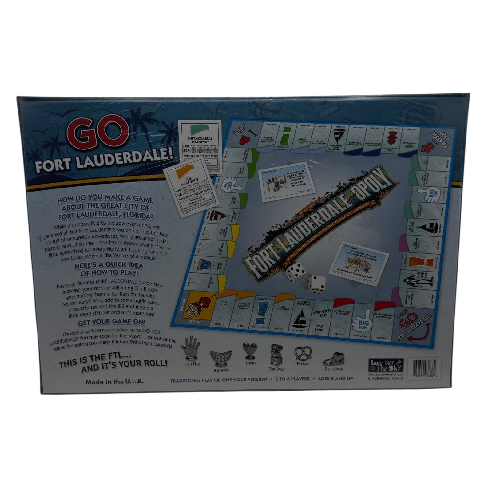 Fort Lauderdale-Opoly Board Game Late for the Sky Florida Monopoly Style New