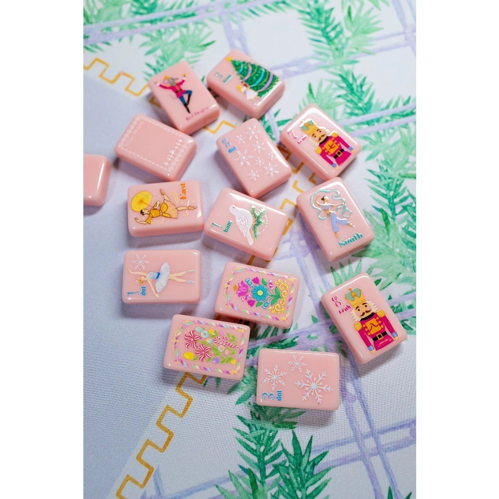 Engraved American Mahjong Tiles set 160 tiles lux pink ballet Christmas