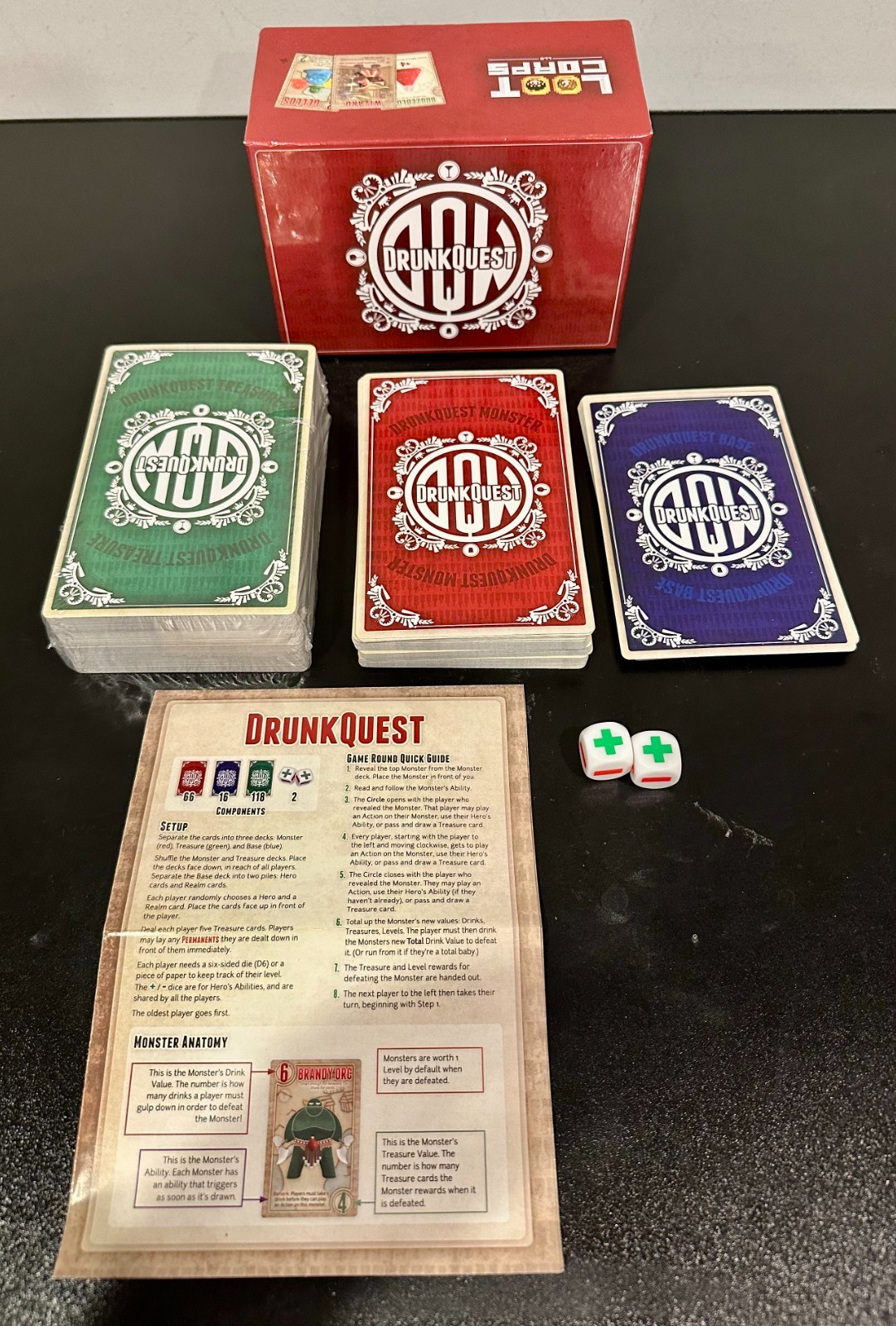 Drunk Quest Loot Corps Board Card Party RPG Game Box Complete Rare 3/6 Players