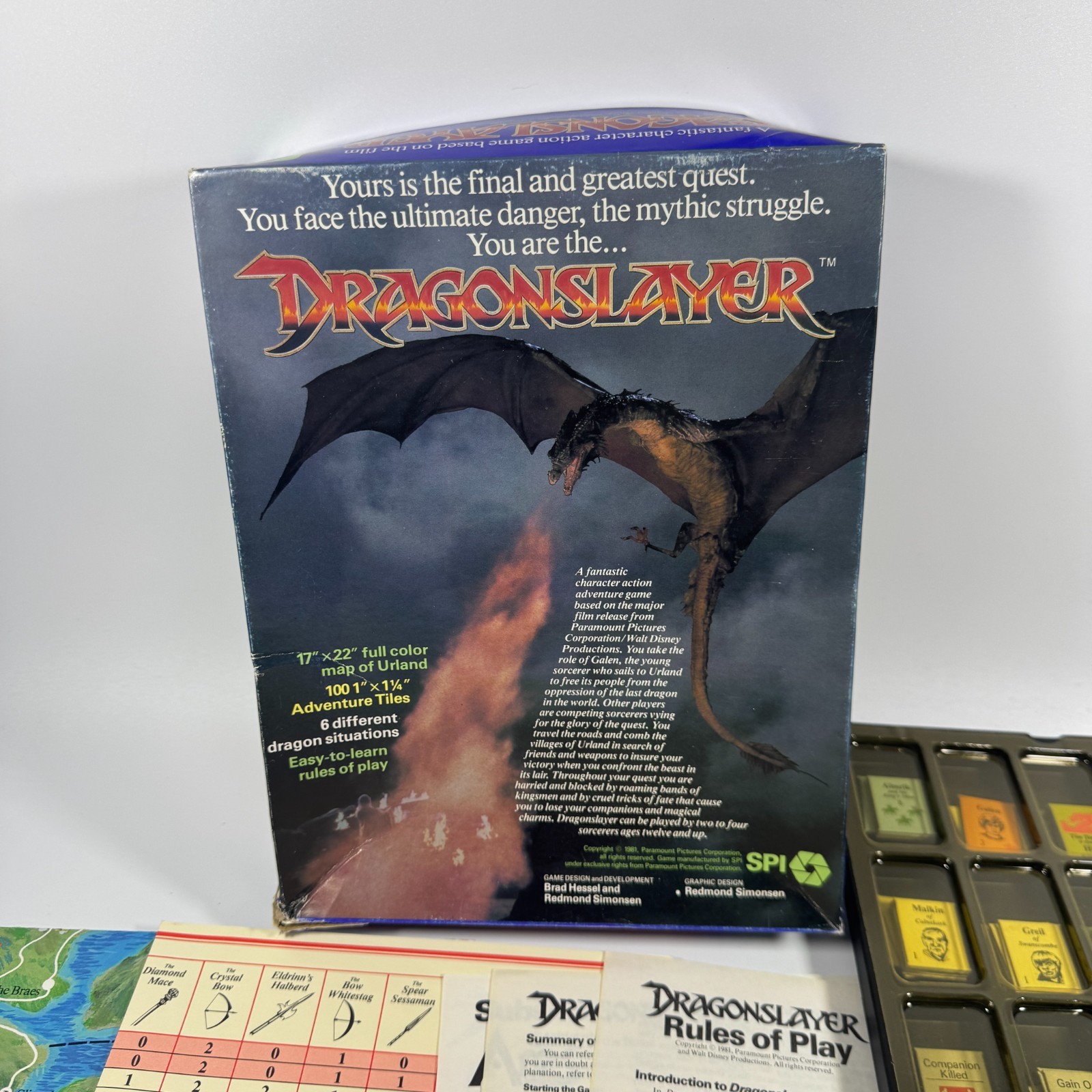 Vintage 1981 SPI Dragonslayer Movie Dragon Fantasy Board Game