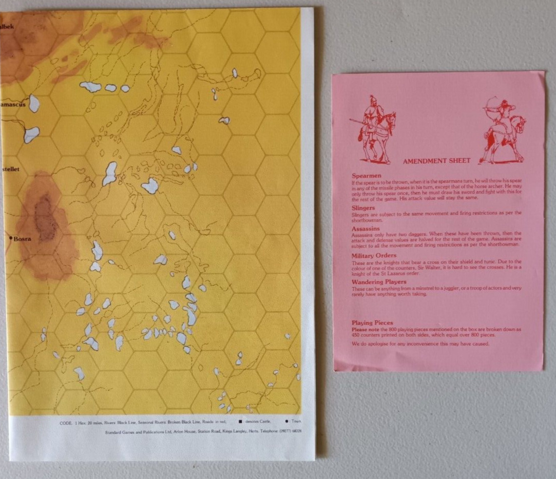OUTREMER – 3rd Crusade Combat game – Standard Games Limited – 1985 – UNPUNCHED