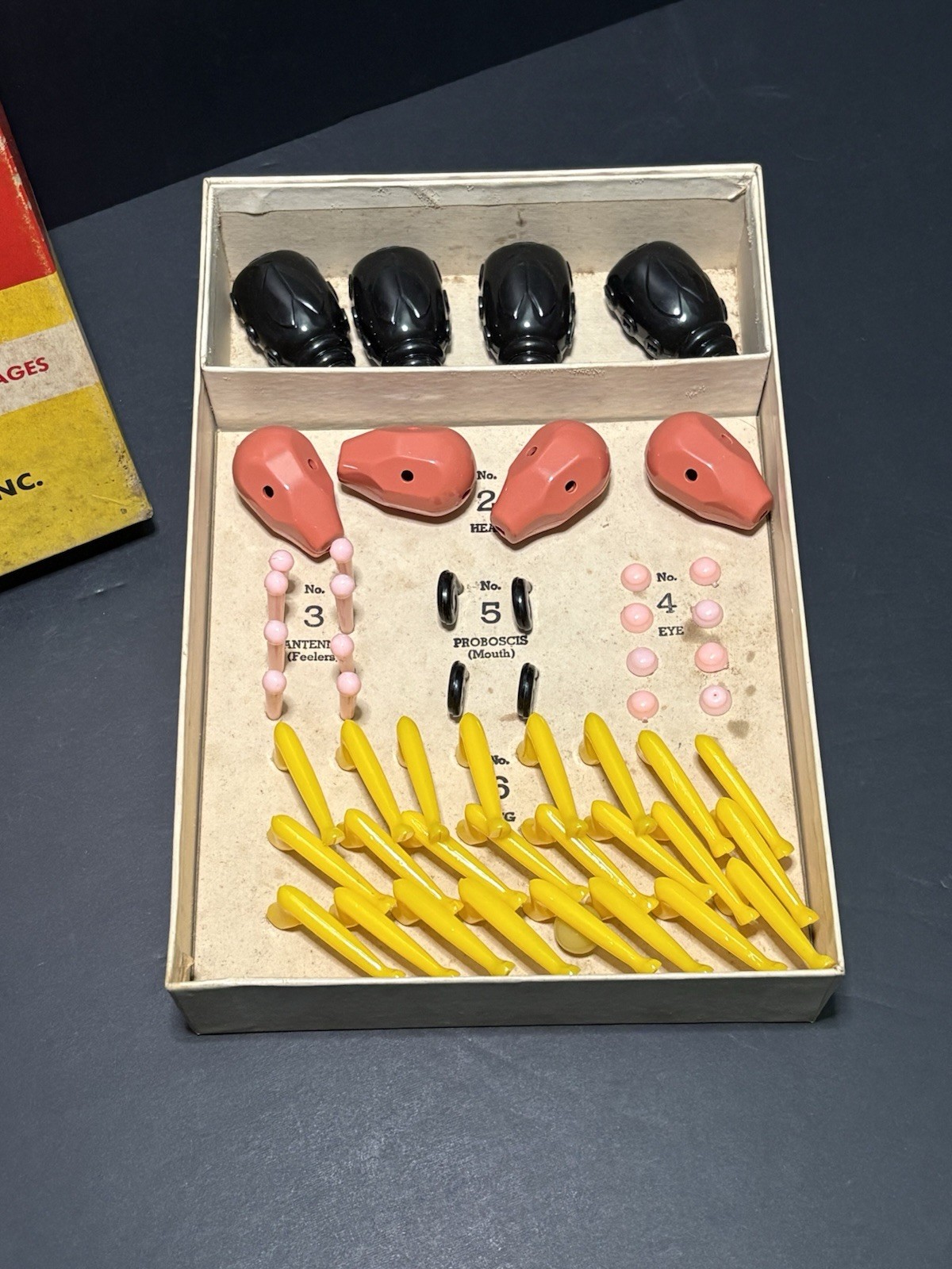 Vintage W.H. Schaper Cootie Game Complete Original Box 1940s 1950s Minneapolis