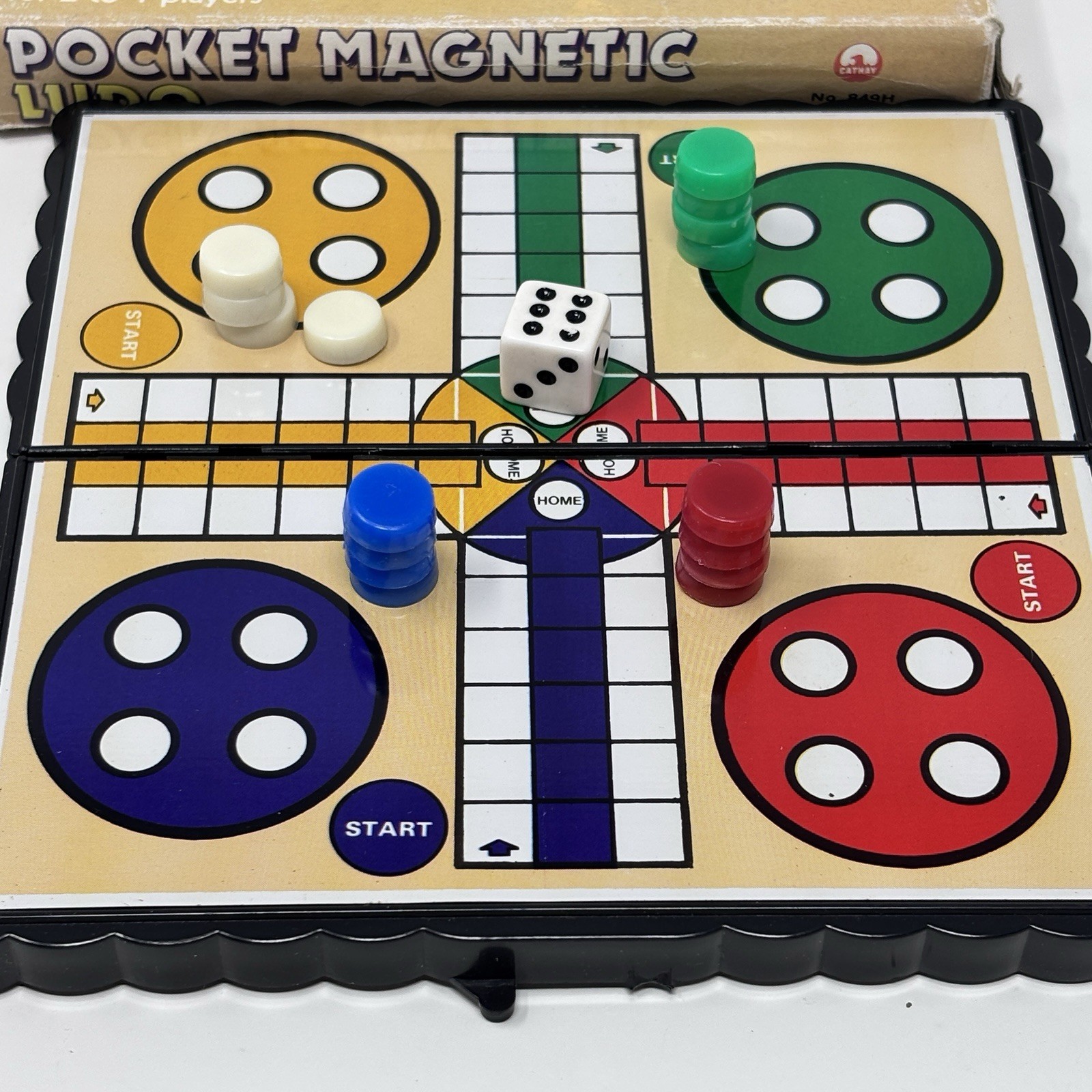 Pocket Magnetic Ludo Travel Game Vintage Complete