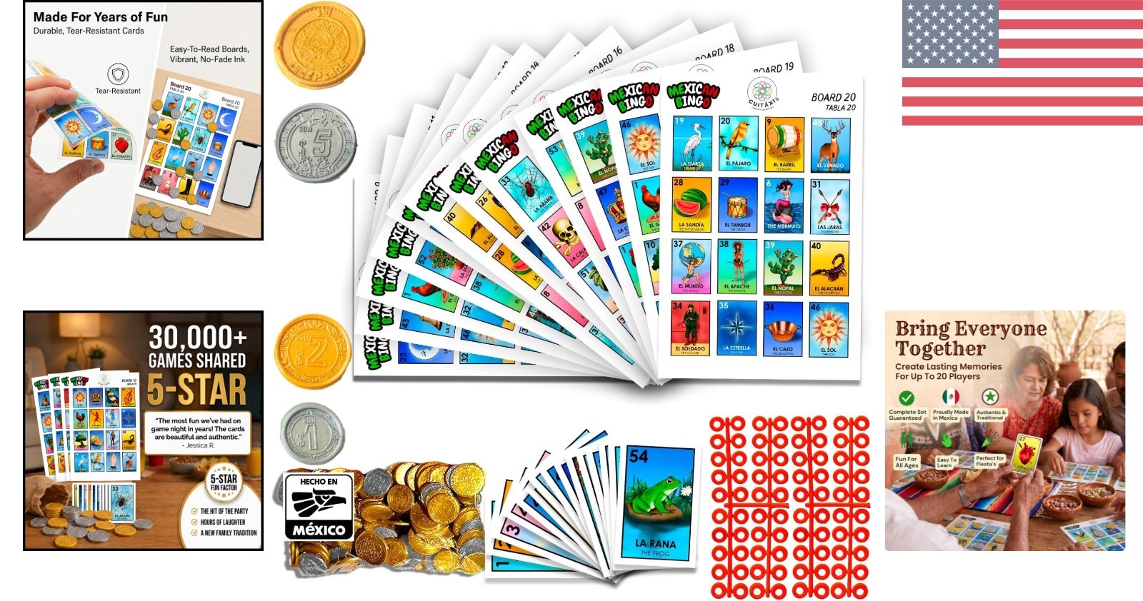 20-Player Cuitáxi Mexican Bingo – A Perfect Game for Noche Mexicana Celebrations