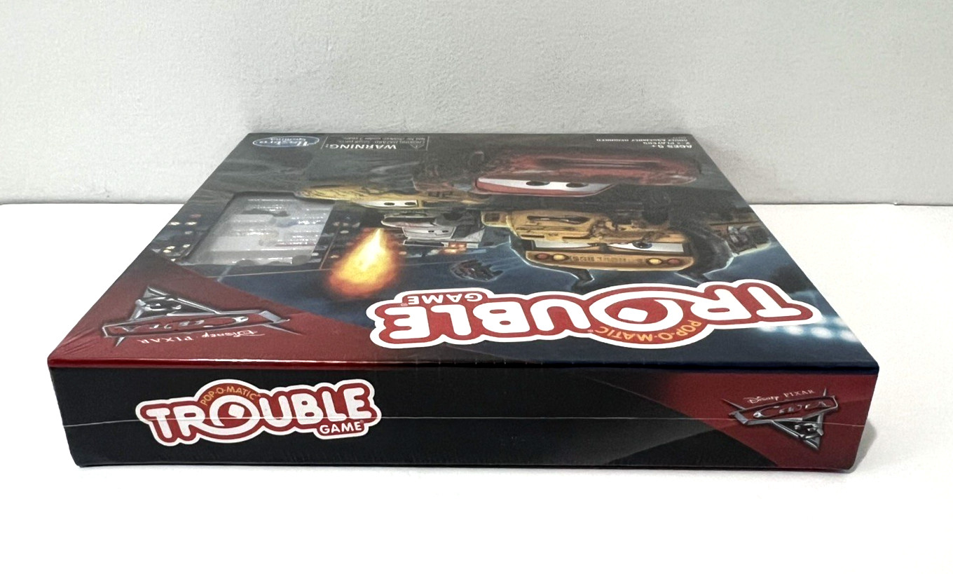 LOT OF 2 DISNEY PIXAR CARS 3 BOARD GAMES MONOPOLY JR &POP-O-MATIC TROUBLE HASBRO