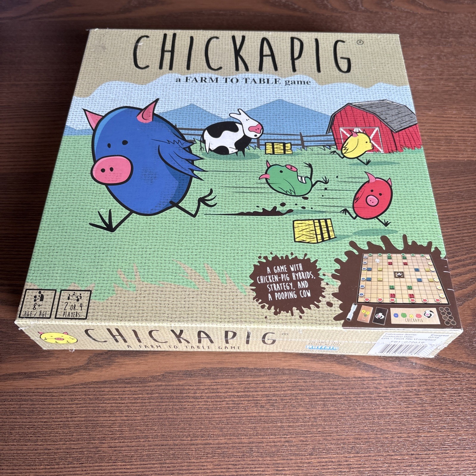 New Sealed Chickapig Strategic Family Fun Board Game 2-4 Players Ages 8+