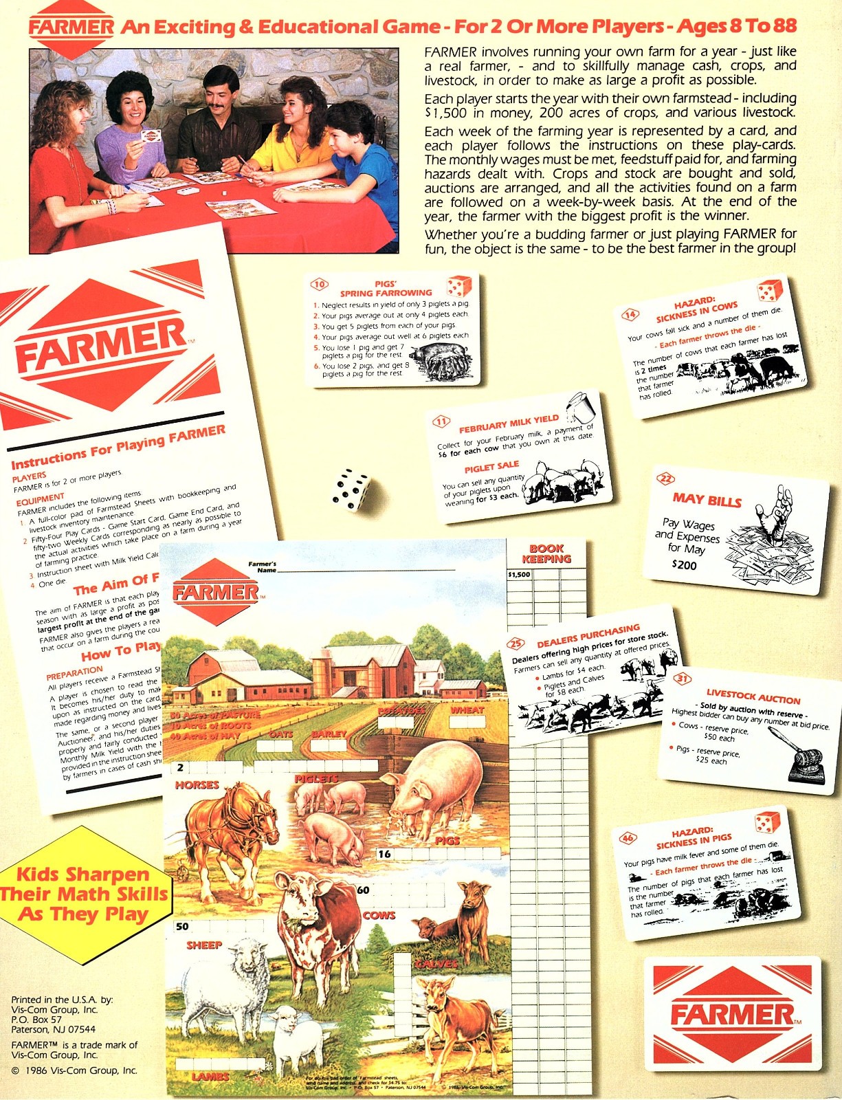 FARMER – An Exiting & Educational Game – For 2 Or More Players – WHOLESALE – 275