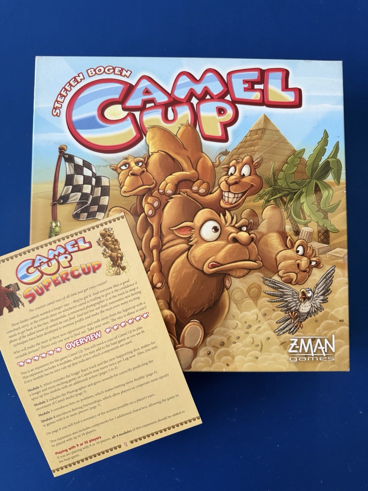Camel Up Cup Board Game 100% Complete Z-Man + Super Cup Expansion! Rare!