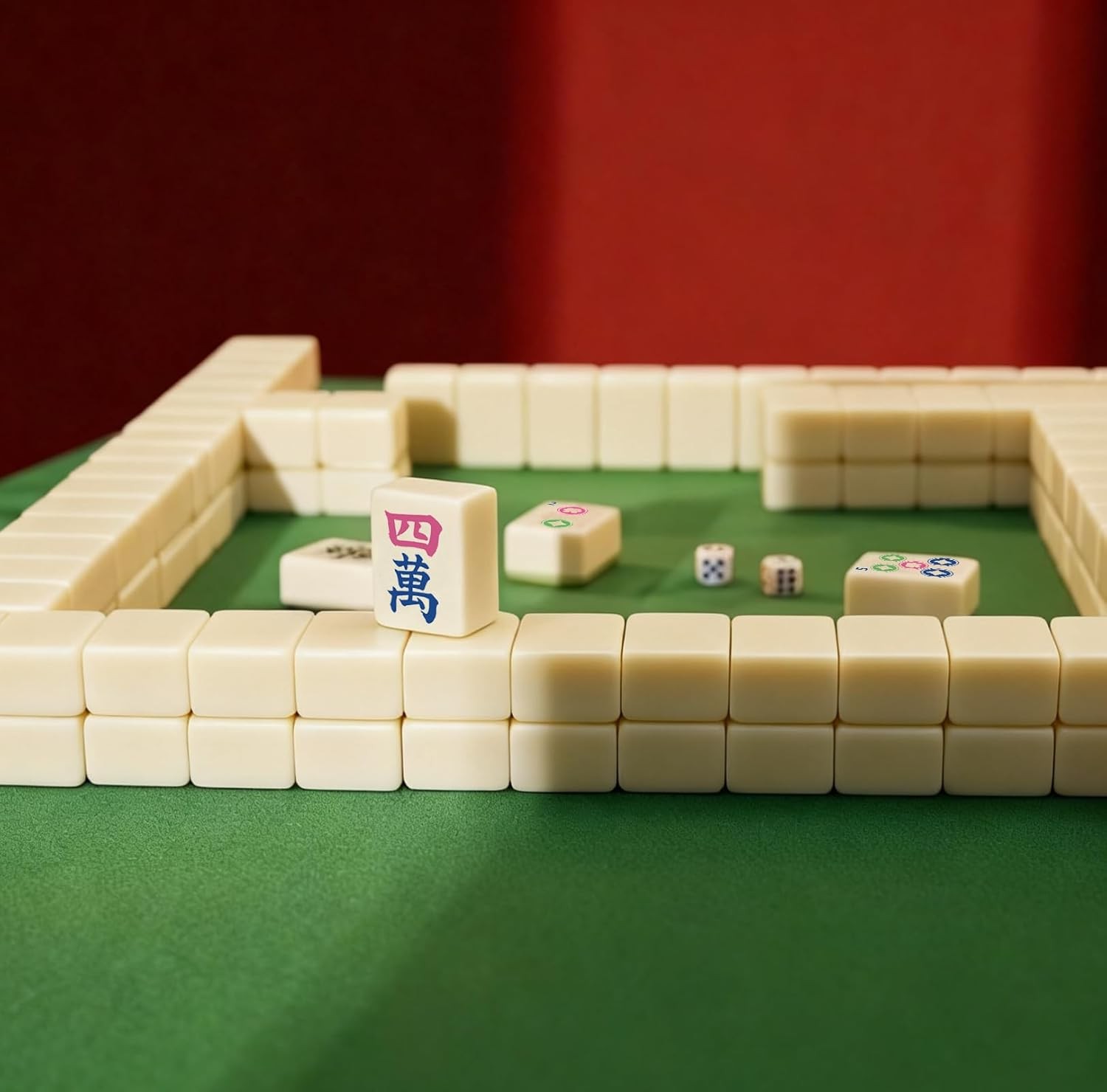 Mini American Mahjong Tile Set Include 166 0.8 Inch Mahjong Tiles 4 Dice 4 Racks