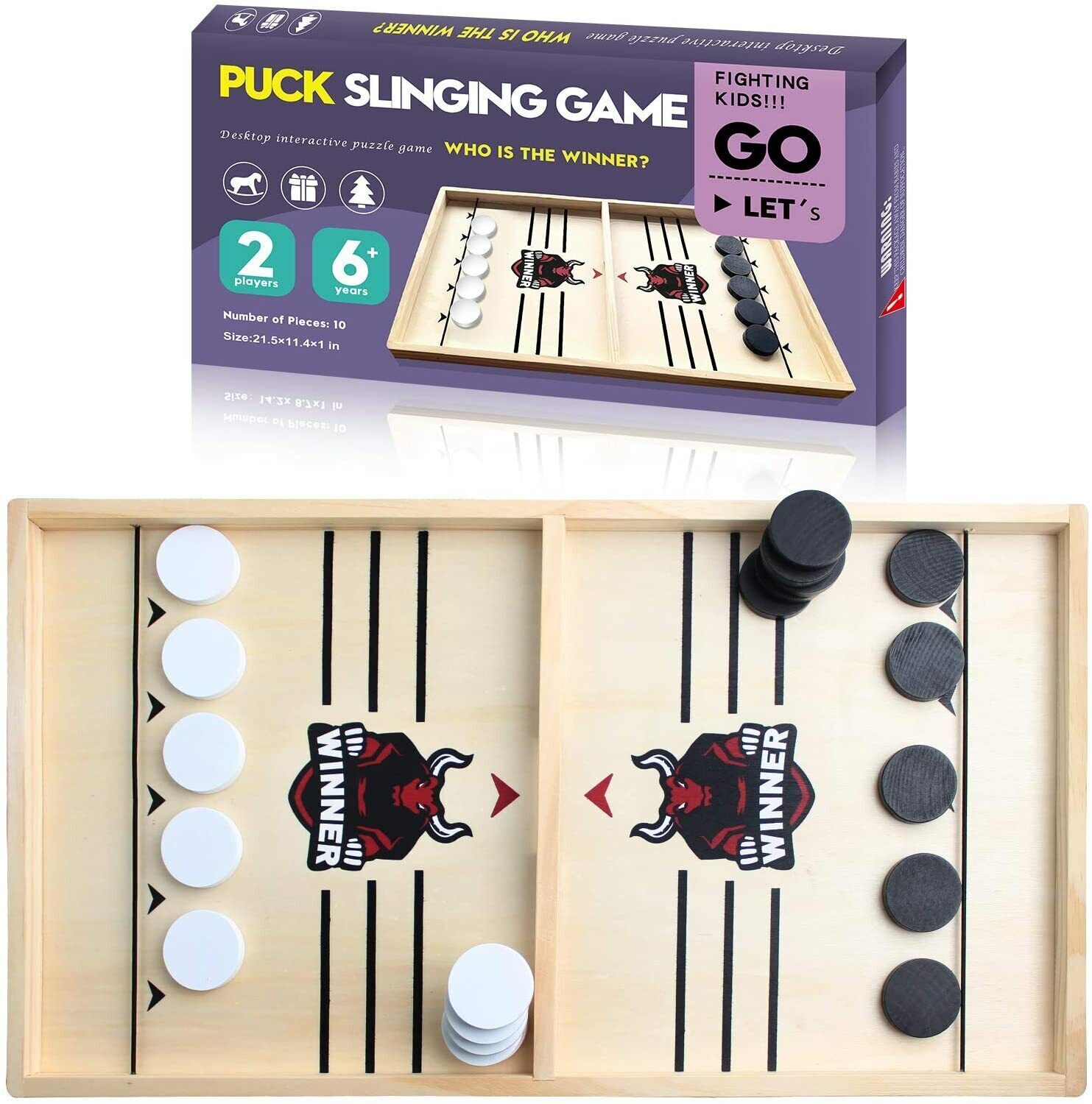 Paced Winner Board Games Fast Sling Puck Desktop Game Slingshot Games Toy f/Kids
