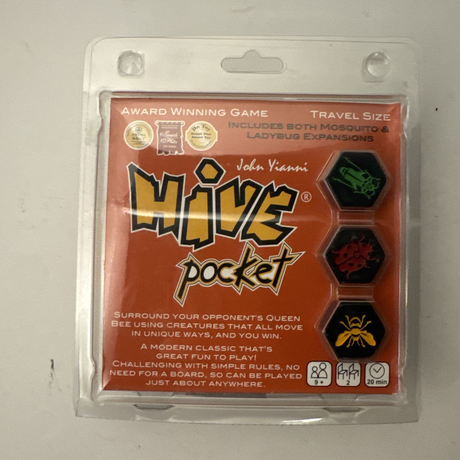 Hive Pocket Tile Board Game Travel Size w/ Ladybug & Mosquito Expansion – Gen 42