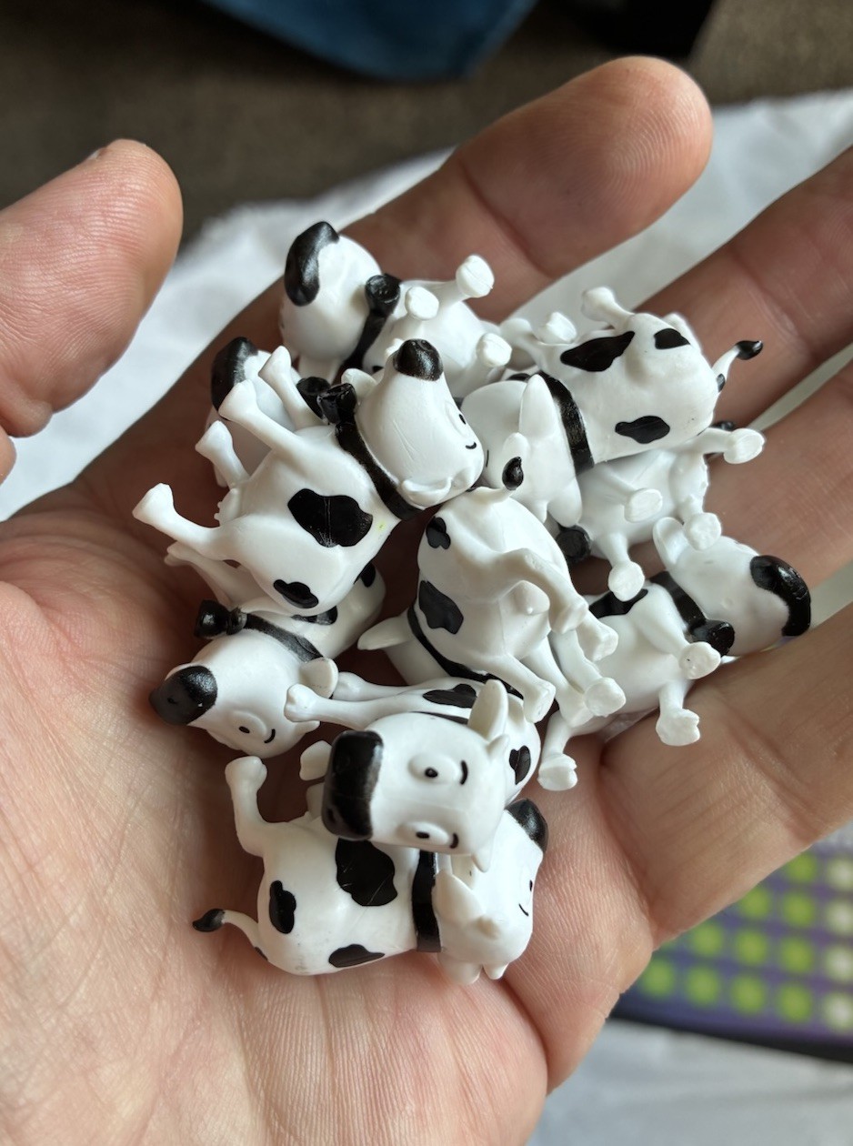Cosmic Dice Game Playroom Purple Dice Adorable Plastics Cows Toy Board Farm
