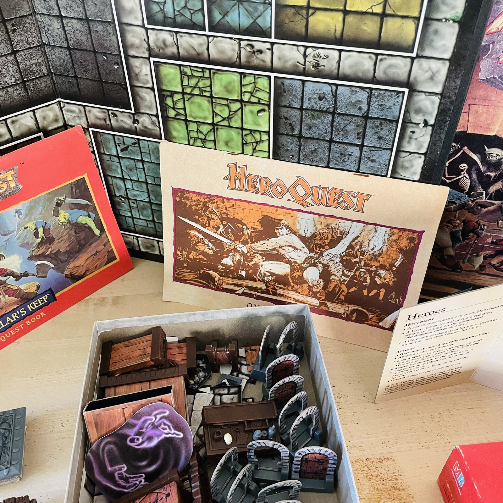 1990 Hero Quest & Kellar’s Keep Quest Pack • Milton-Bradley • Fantasy Board Game