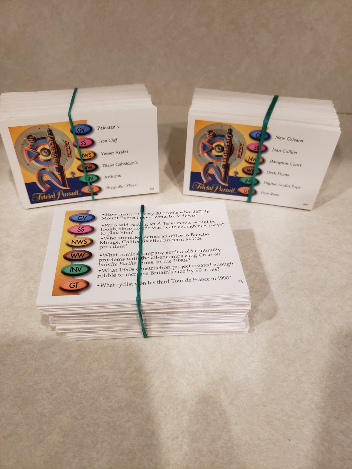 Trivial Pursuit 20th Anniversary Edition Deck – 400 Cards! CARDS ONLY