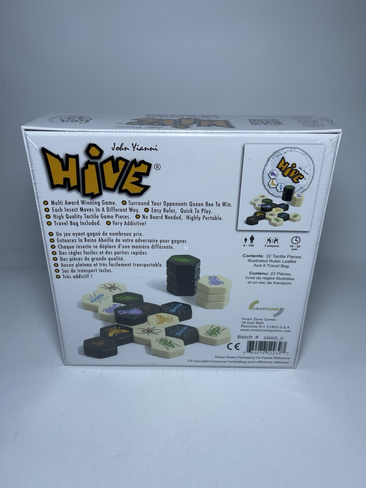 HIVE Tile Board Game Sealed In Box John Yianni Smart Zone Gen 42 Award Winner!
