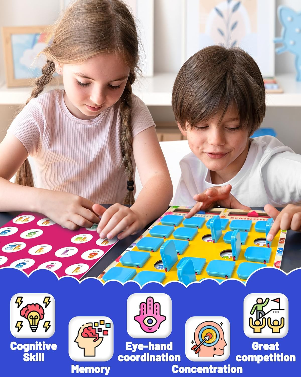 Matching Memory Game for Kids Ages 3-5 4-8, Board Games for 4-6, Car Airplane Ca