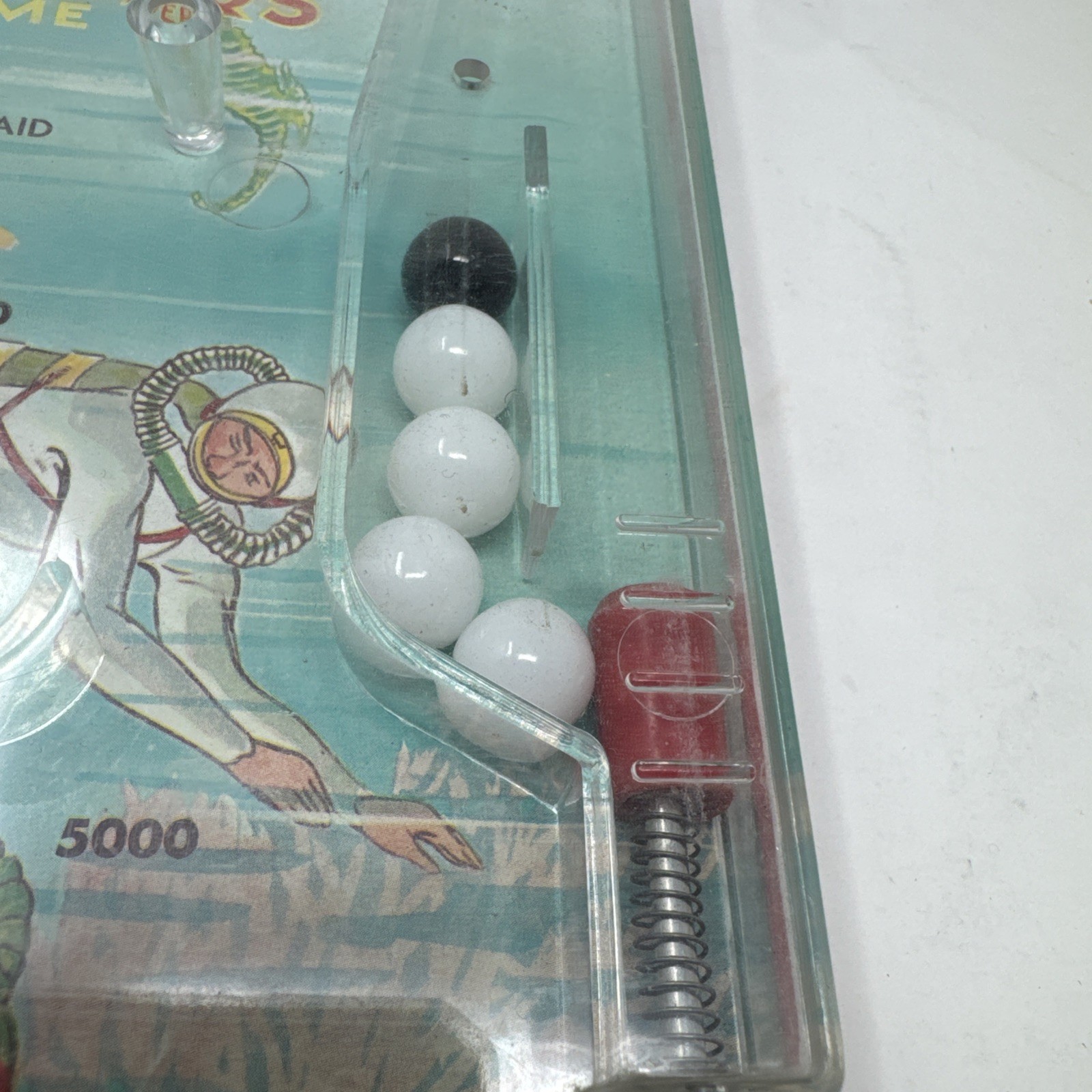 Table Pin-Ball Game Tin Wolverine-Skin Divers w/Mermaid/CreaturesWITH BOX RARE⭐️