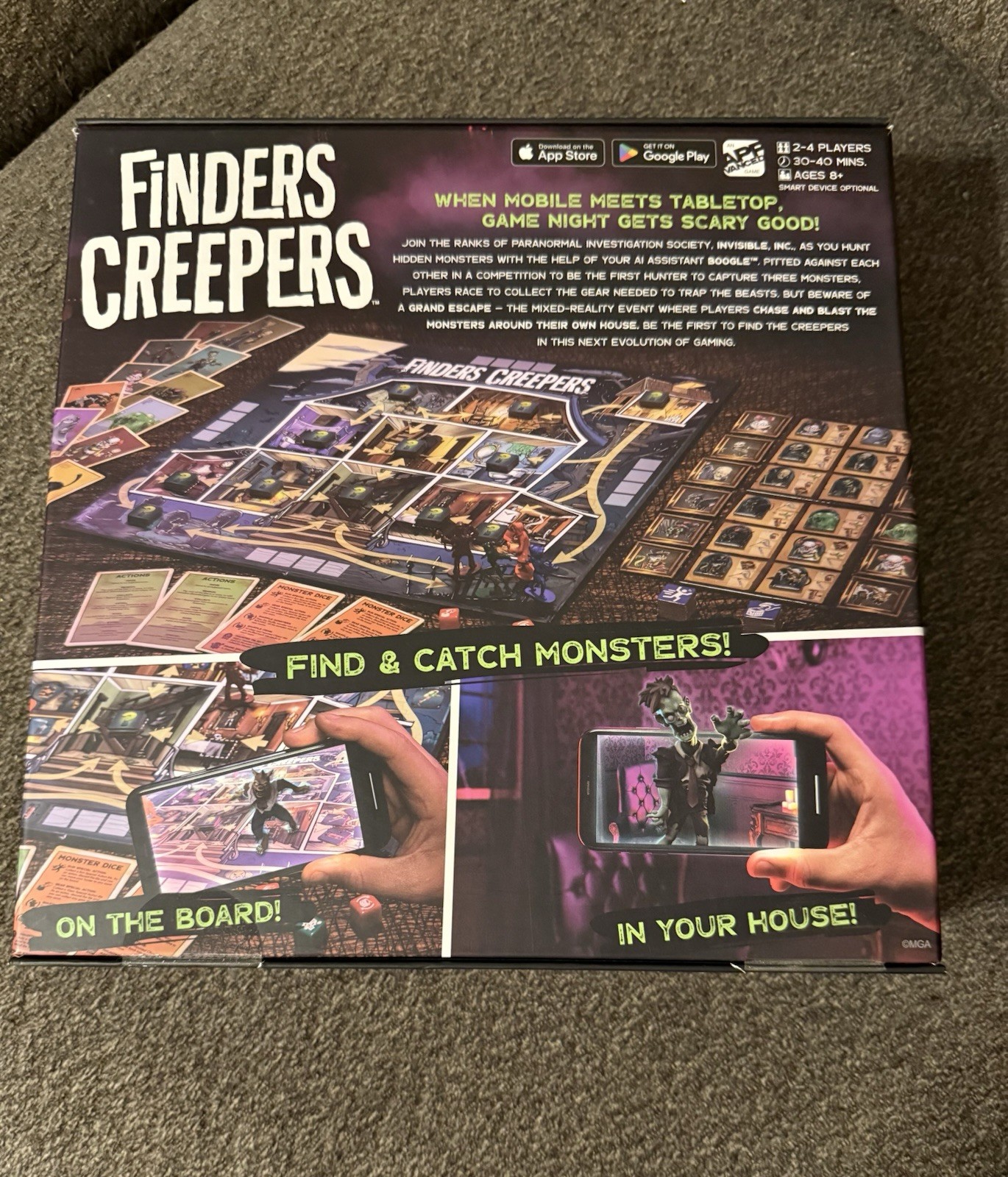 New Finders Creepers Board Game 2-4 Players 8+ 30-40 Mins Damage Box See Pic.￼