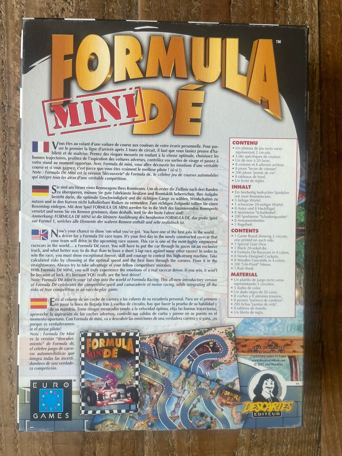 Formula De Mini Racing Game. Euro Games/Descartes 2002. 100% Complete Formula 1.