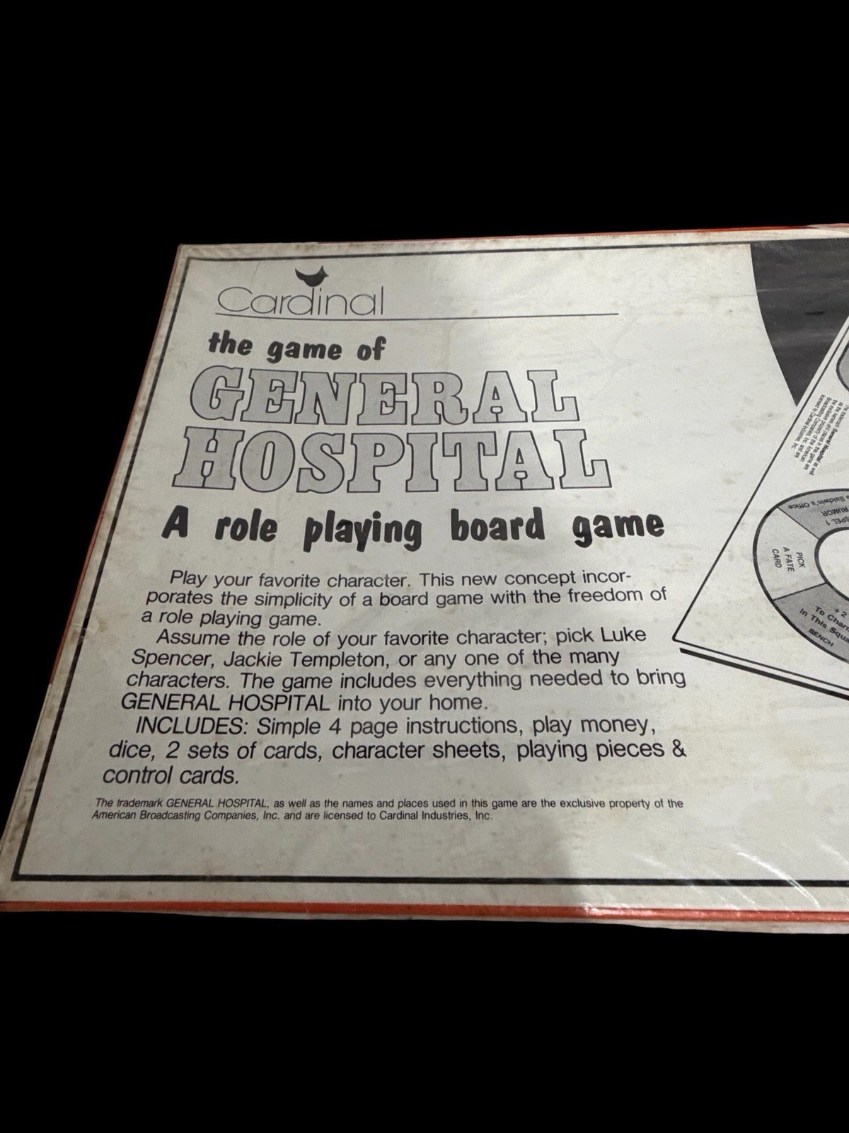 Vtg Cardinal General Hospital Role Playing Board Game 2-10 Players Unopened