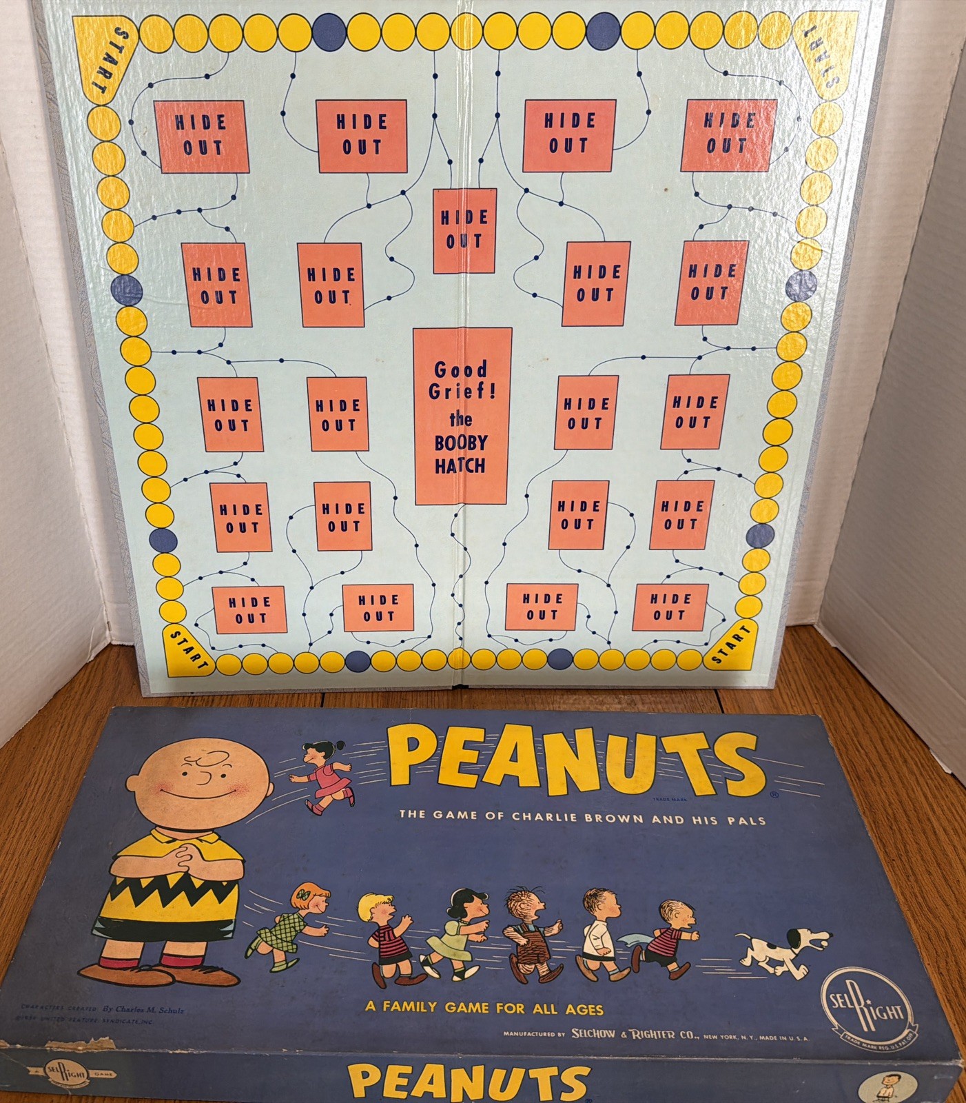 1959 PEANUTS: THE GAME OF CHARLIE BROWN AND HIS PALS GAME BY S & R COMPLETE