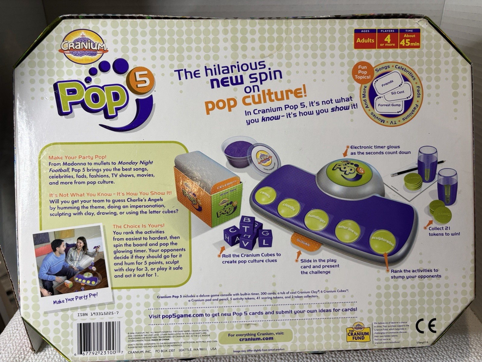 Cranium Pop 5 Adult Pop Culture Trivia Console Board Game – NEW – Sealed