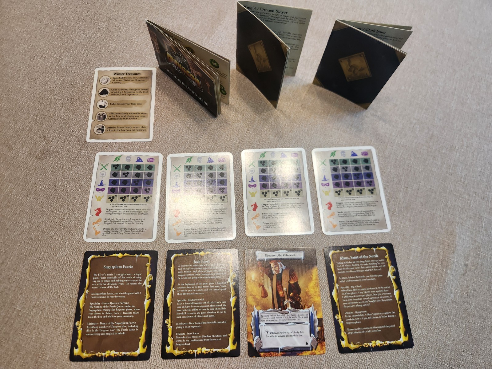 Dungeon Roll Dice Game with Winter Heroes Promo Pack TMG 2013 (1 Token Missing)