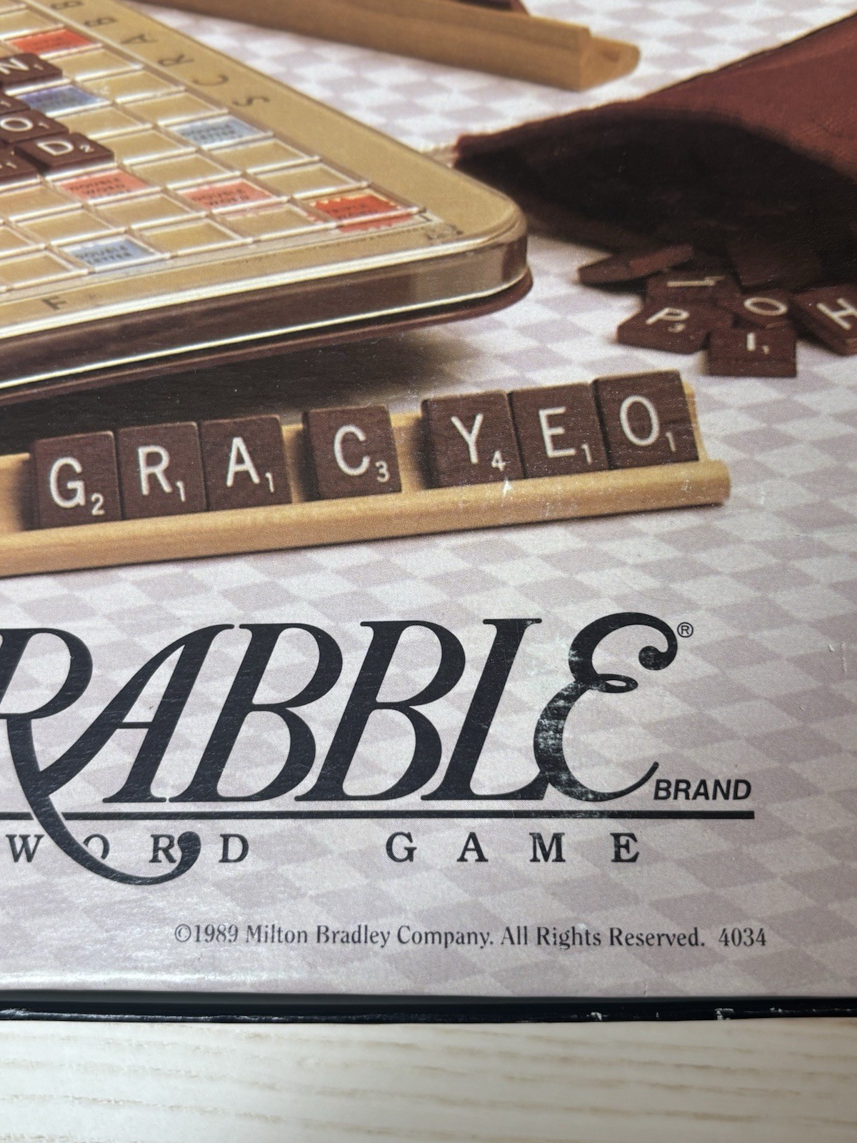 Scrabble Deluxe Edition EUC Rotating Turntable 1989 COMPLETE Milton Bradley
