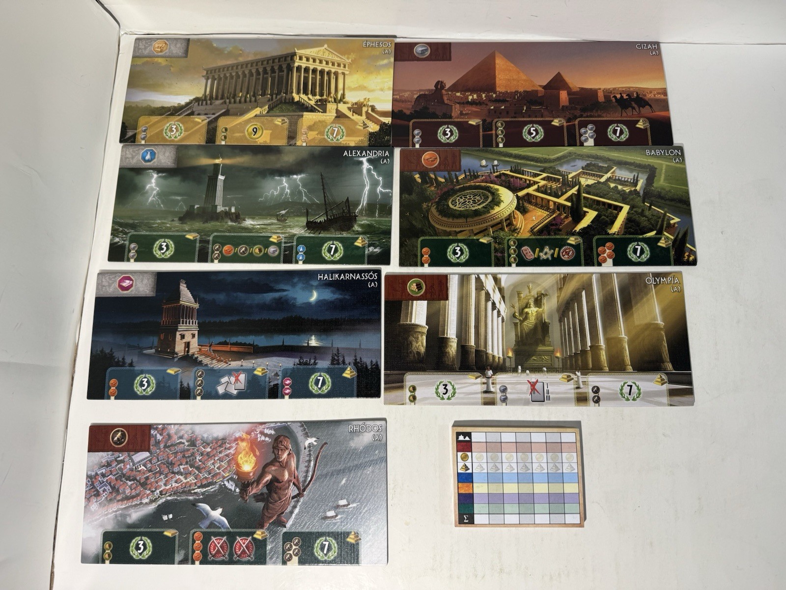 7 Wonders Board Game 2011 Repos Productions Antoine Bauza New Open Box