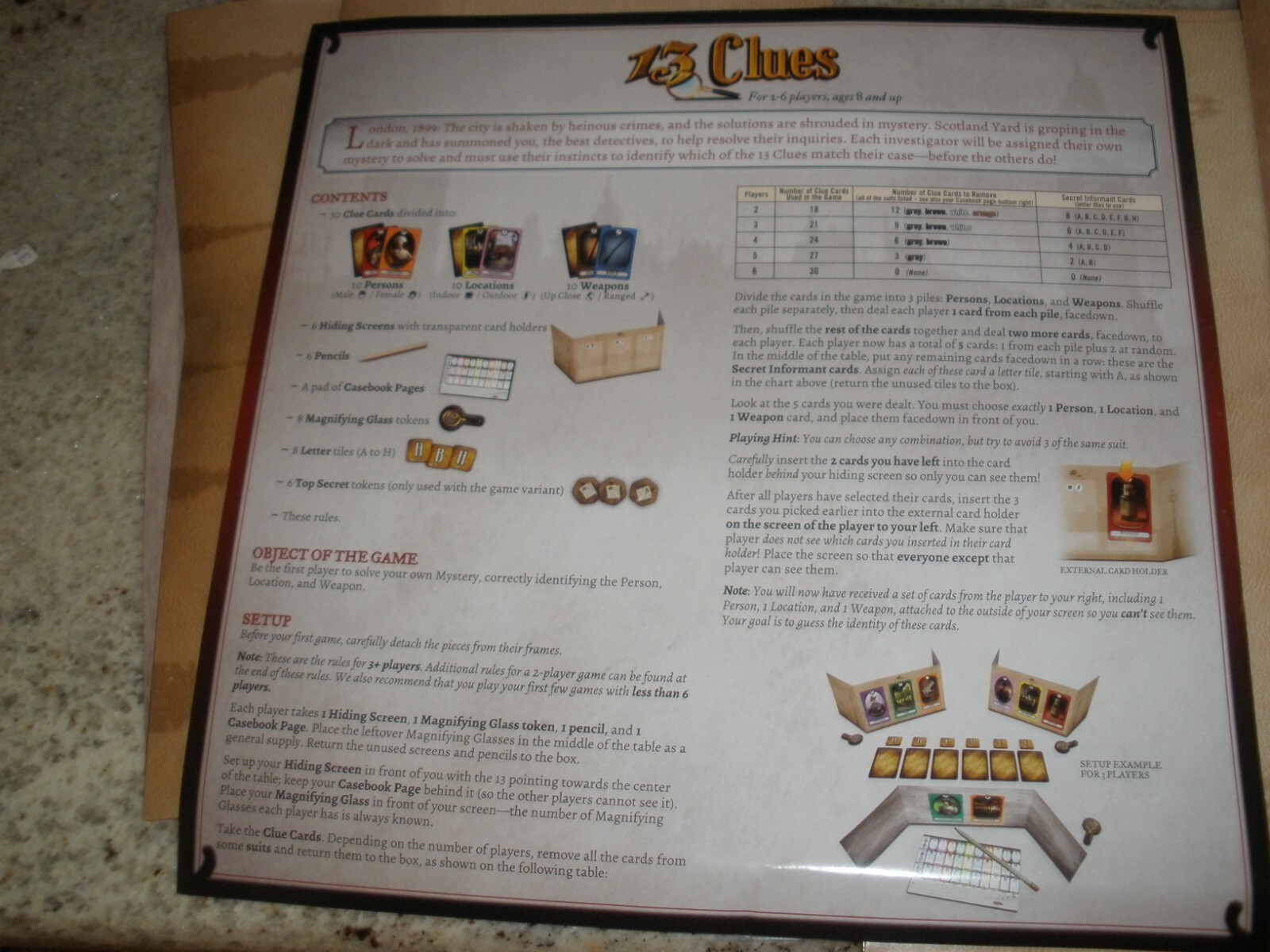 13 CLUES BOARD GAME 2017 COMPLETE NEW BY CMON