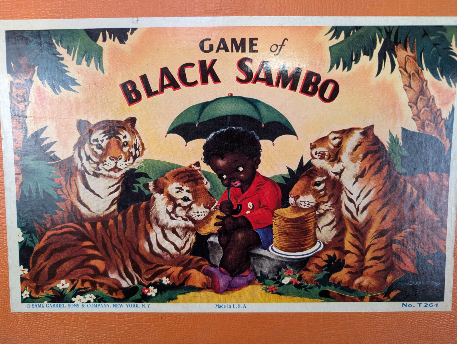 Antique Game of Black Sambo Board Game 95% Complete 1920s Saml Gabriel NY Vtg