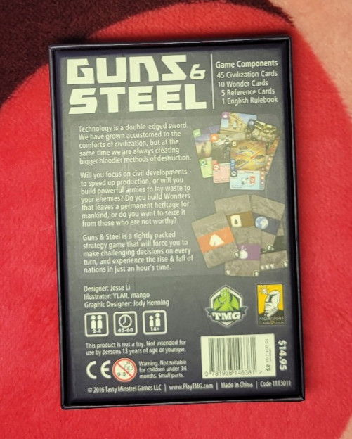 Guns And Steel Strategy Card Game (2016) – TMG – Jesse Li – English – Complete