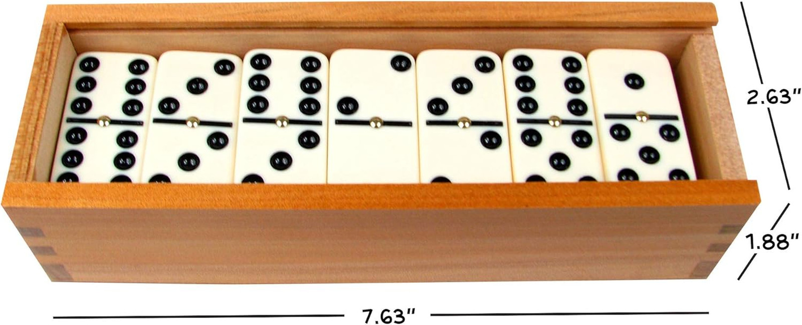 Double Six Dominos – 28-Piece Ivory Dominos Set for Adults and Kids – Classic Nu