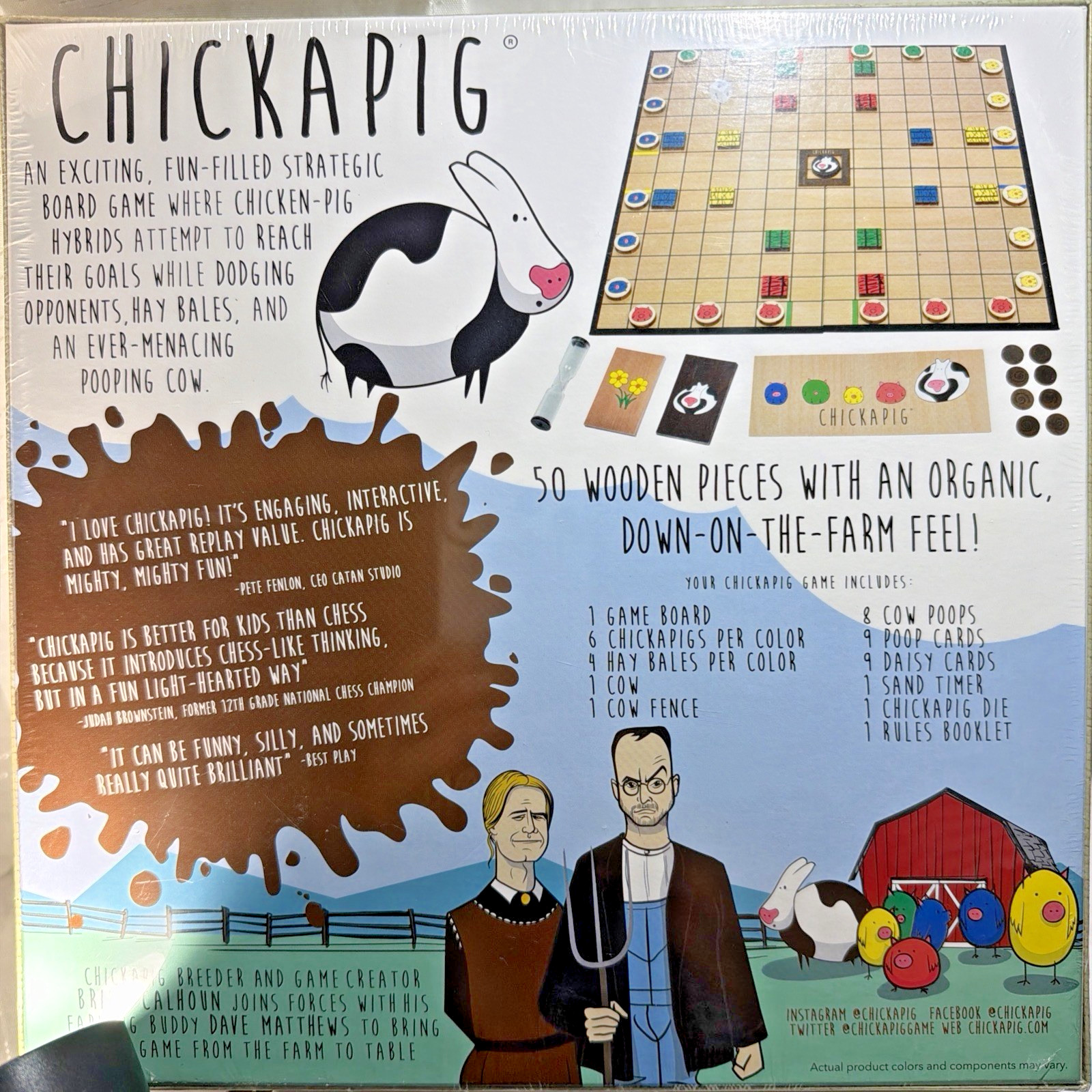 Chickapig Strategic Board Game Family Friendly Farm Game For 2 or 4 Players
