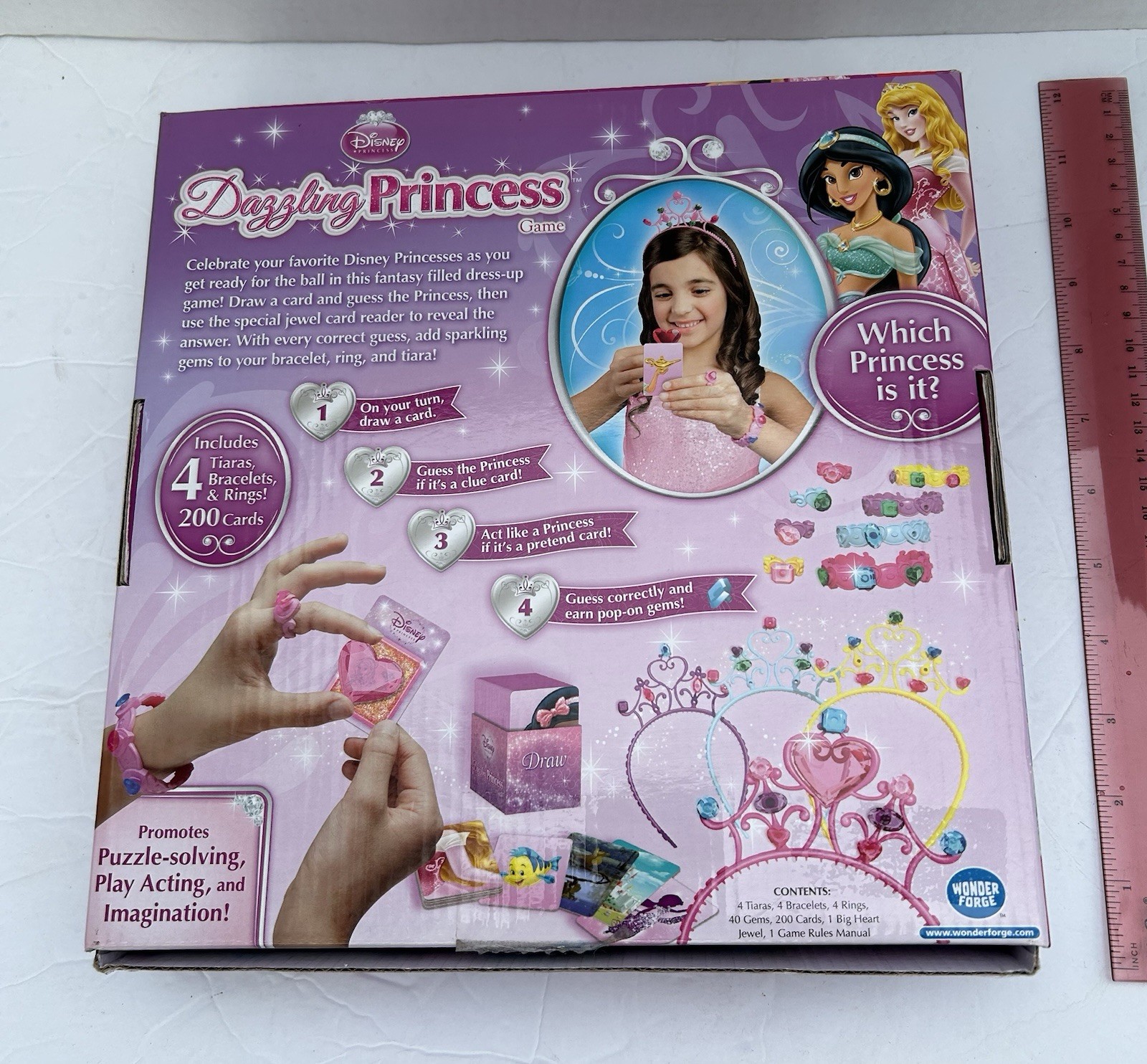 DAZZLING DISNEY PRINCESS Jewelry Tiara Game Complete Belle , Cinderella , Ariel