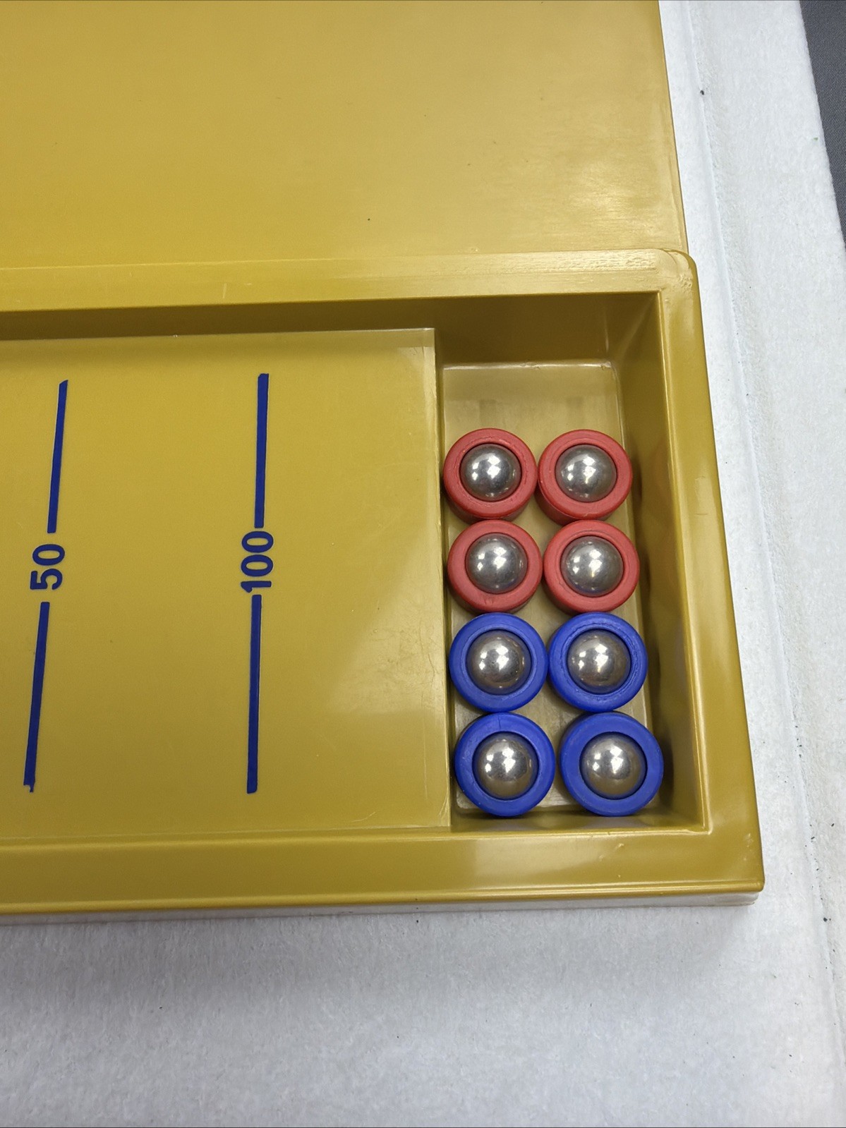 1971 Ideal Rebound Two Cushion Game Vintage Tabletop Shuffleboard Game And Box