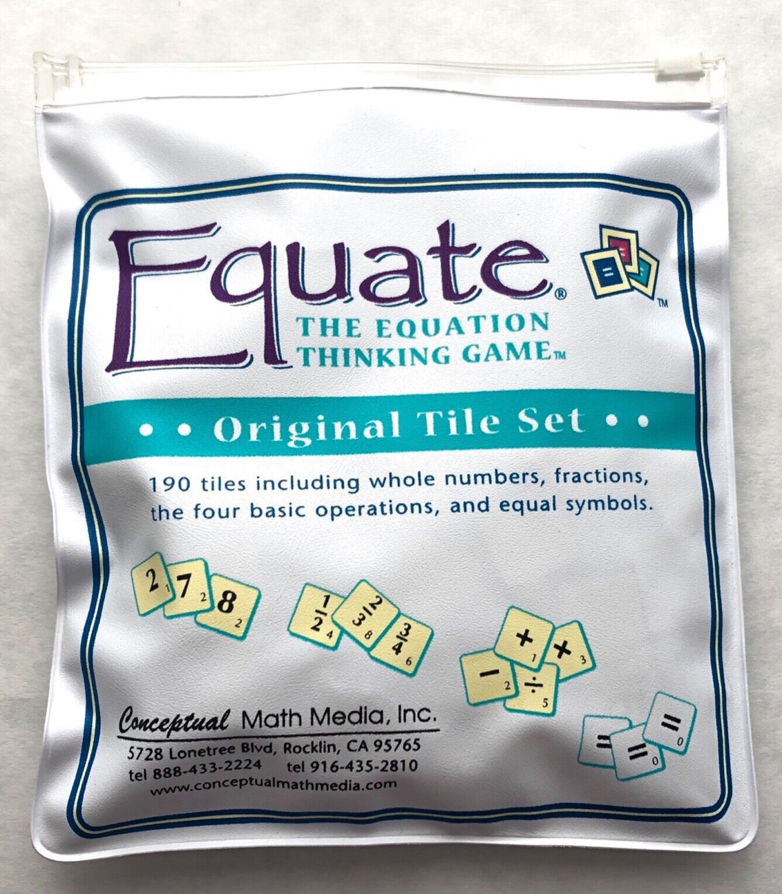 Equate Equation Thinking Game Original Tile Set 190 Complete Math Homeschool