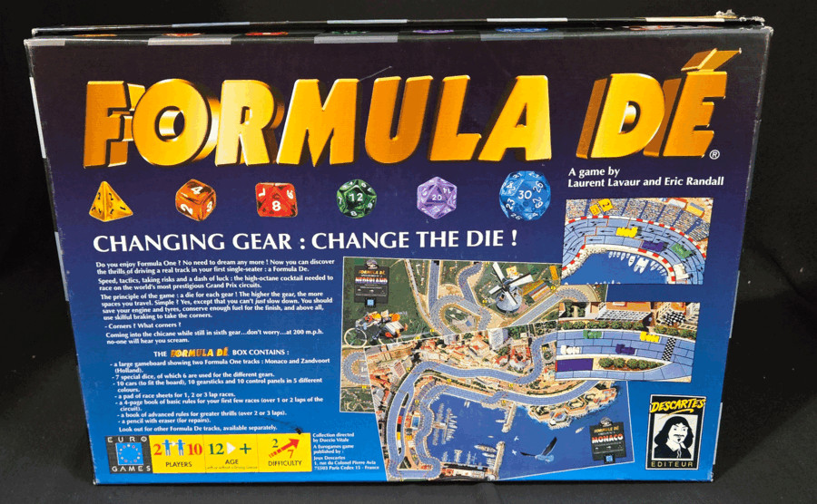 Euro Games Formula DE Motor Car Racing Strategy Board Game Complete