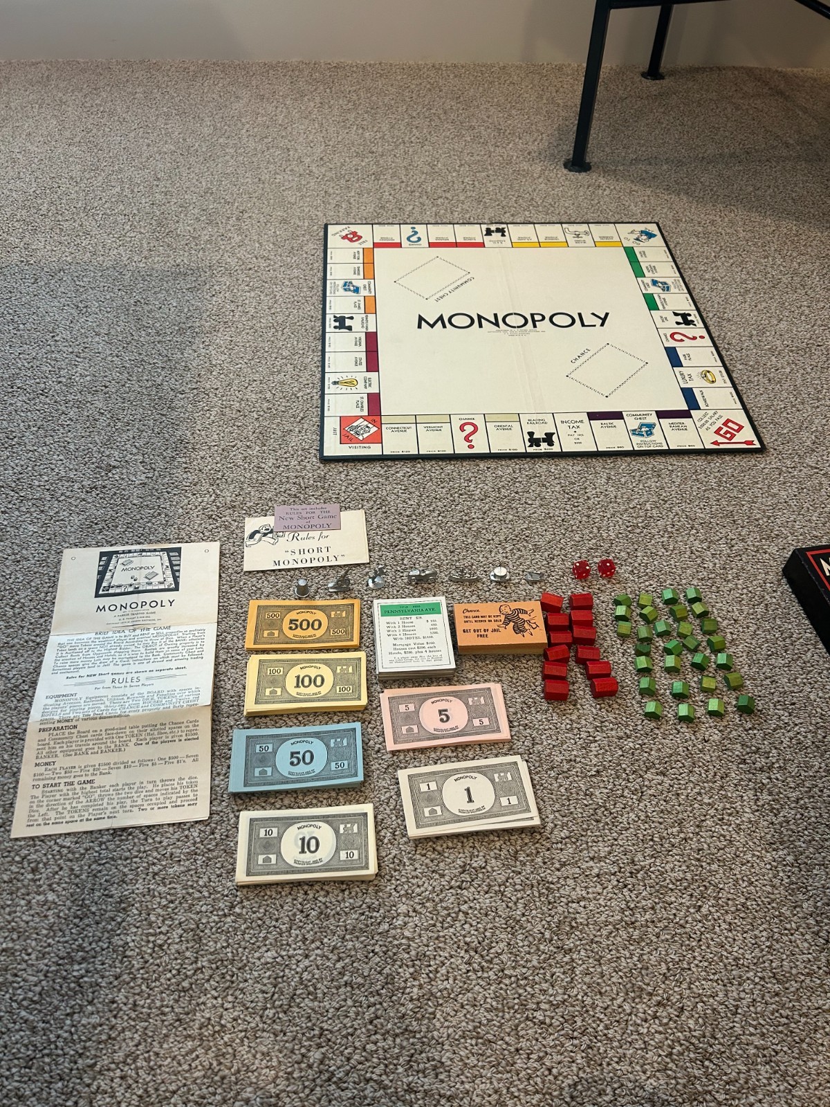 1946 Parker Brothers Monopoly Game and Board – See Description
