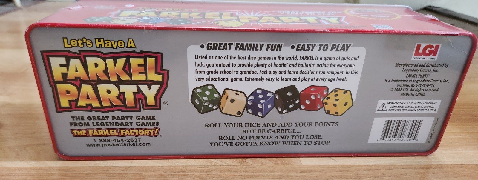 Let’s Have a Farkel Party Dice Game Tin Edition 2007 NEW SEALED. LGI Games