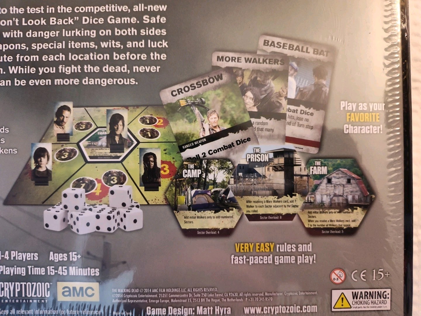 Walking Dead Don’t Look Back Dice Game – Cryptozoic – Factory Sealed NEW