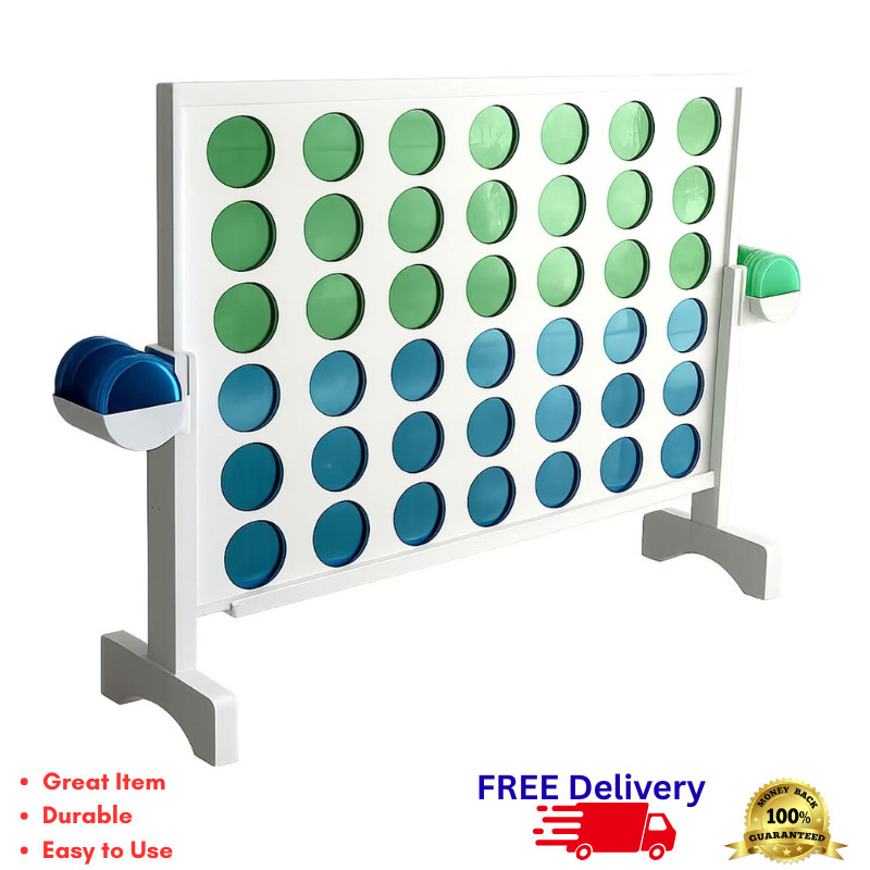 Giant Wooden Four in a Row Connect Challenge Game Indoor Outdoor Backyard Family