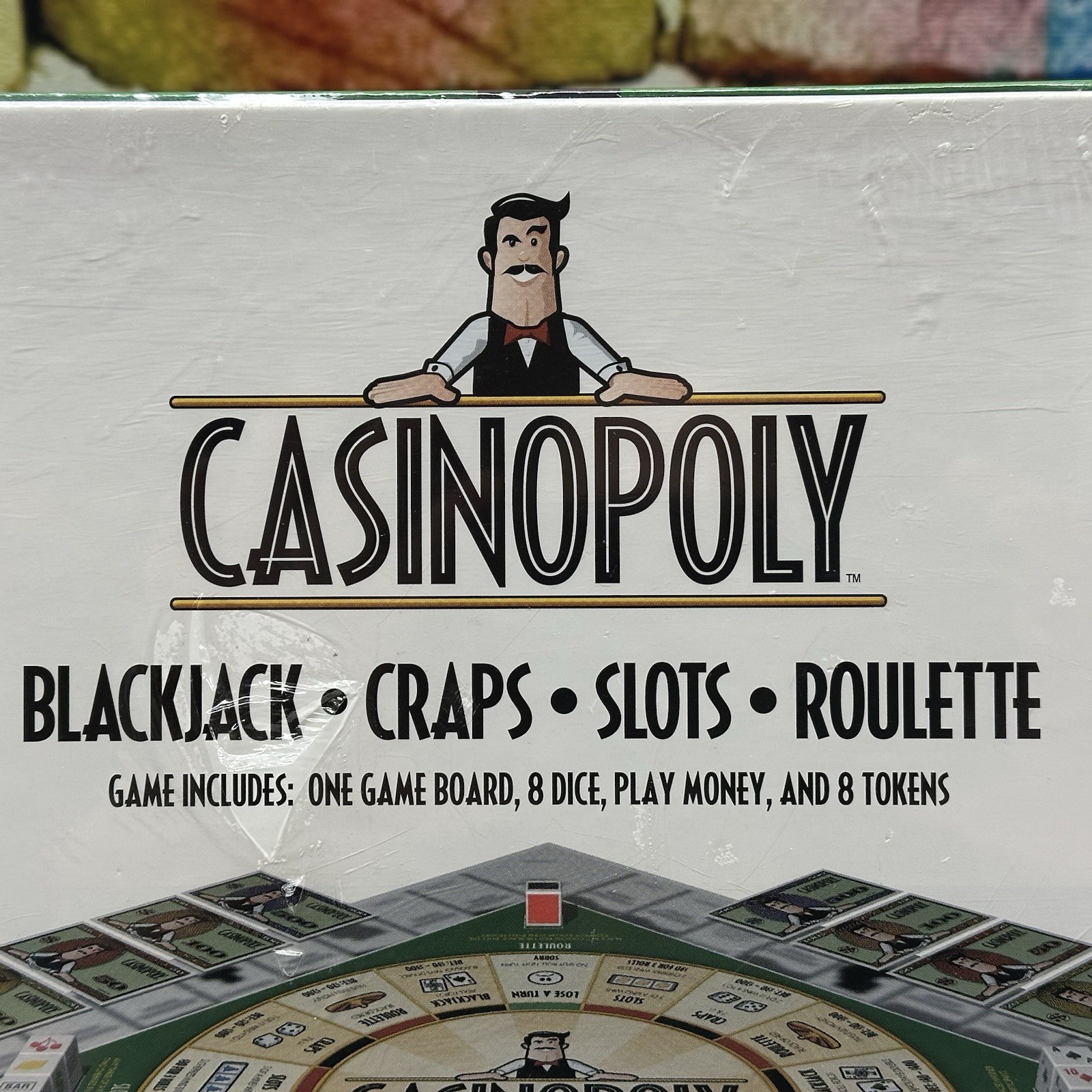 CASINOPOLY Casino Party Board Game 2001 Blackjack Craps Slots Roulette Ages 12+