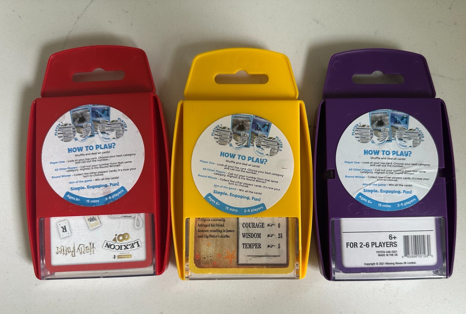 Lot 3 Harry Potter Top Trumps Sets Goblet Fire Prisoner Azkaban Order Phoenix