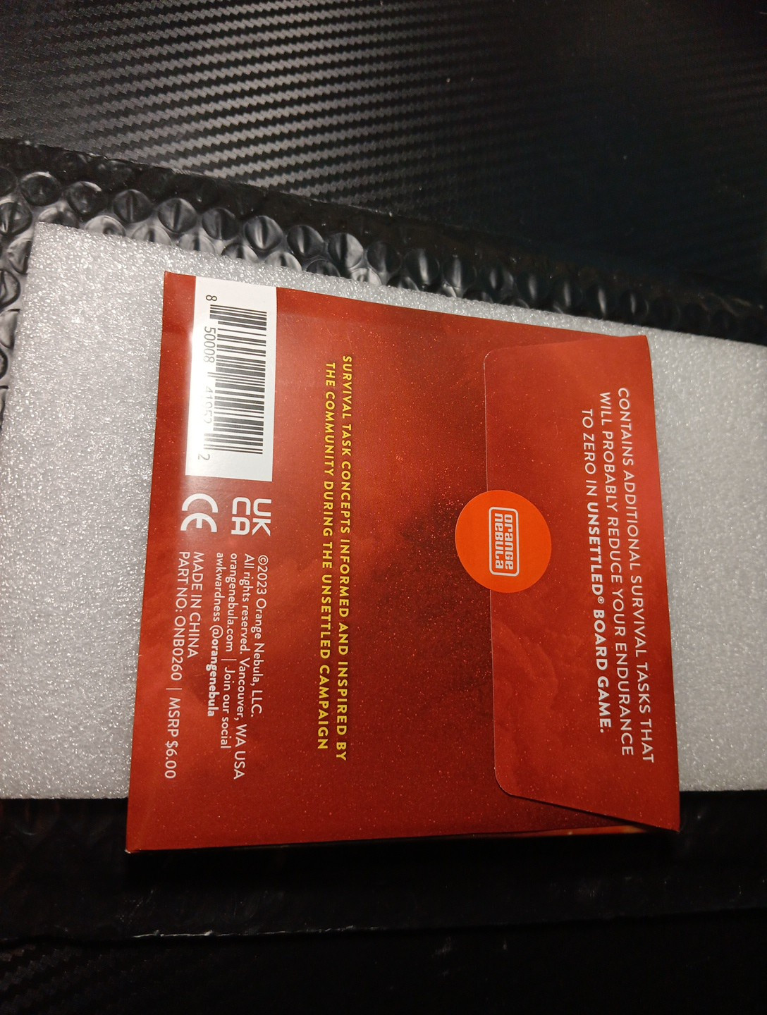 Orange Nebula Board Game Unsettled – Survival Task Pack 1 Bag New